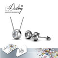 Destiny Jewellery Crystal From Swarovski Round Set Pendant and Earrings